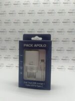 Cabezal y Cable Doble USB - Pack Apolo Tipo C