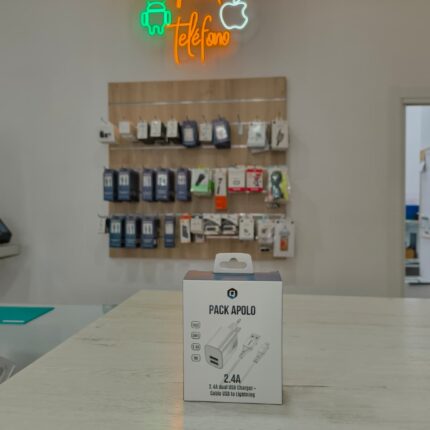 Cabezal doble toma y Cable Lightning - Pack Apolo